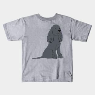 Black Cocker Spaniel Illustration Kids T-Shirt